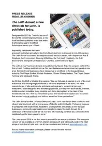 The Leith Annual with an article on the SS Explorer